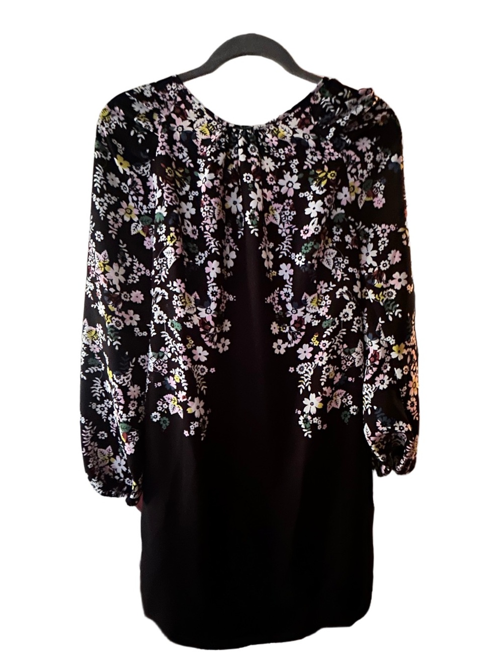 Boden Women's Dress Long Sleeves Black Pink White Floral Kiera Shift Size Small